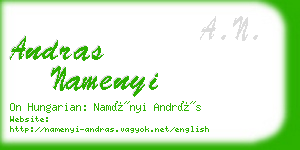 andras namenyi business card